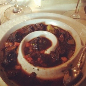 OK, just one more--Escargot with a ragout of fava beans and Mousseron mushrooms--I get it just about every time.
