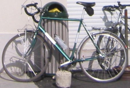The bike I rode up the Ventoux. Check out the nice fenders and the luggage rack. Epitome of style.