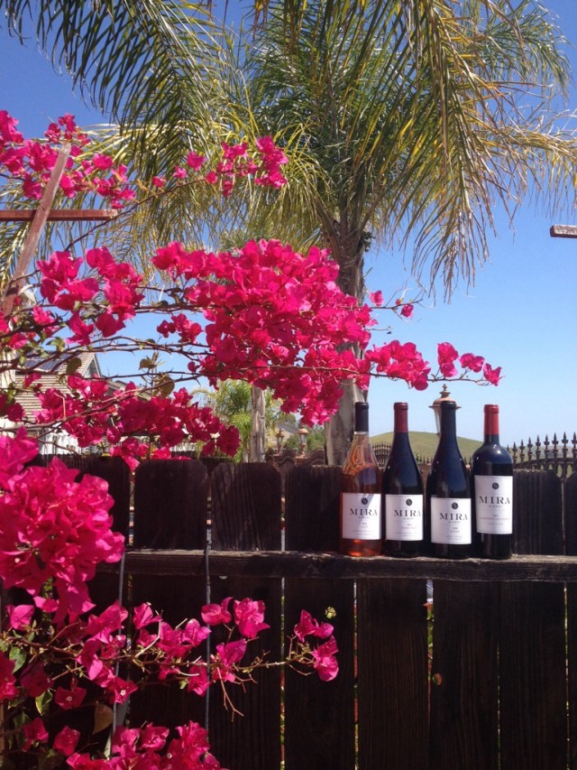 I brought several bottles from Mira Winery to sample this afternoon.