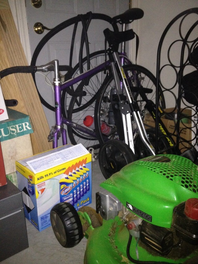 But first I have to rescue my bike from my father-in-laws delicate storage techniques.