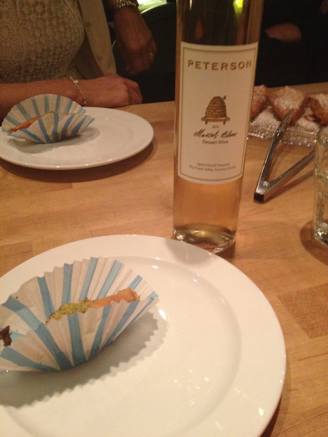 Our last stop was Taverna Sofia, where we had Sofia's signature baklava and bougatsa paired with Peterson's 2011 Muscat Blanc, Lipton-Daniel Vineyard.