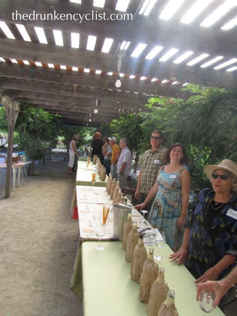 The firing line of 54 wines.