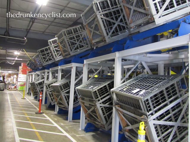 We first passed by the gyro palates—used to riddle the bottles in order to remove the dead yeast cells after the second fermentation.