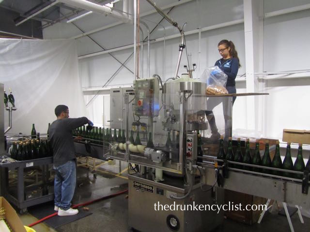 We then walked the length of the bottling line—Sharon made me swear not to divulge whose wine they were bottling at the time!