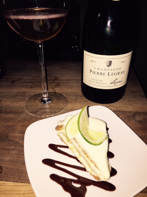 I wanted to get a Sparkling Vouvray for dessert, but interesting wines are outlawed in Pennsylvania, so I opted for a champagne (I knew it would be a terrible pairing, but people did not seem to mind as it was a Grand Cru Blanc de Blancs).