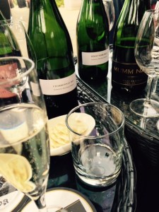 the two still wines among all the flutes.