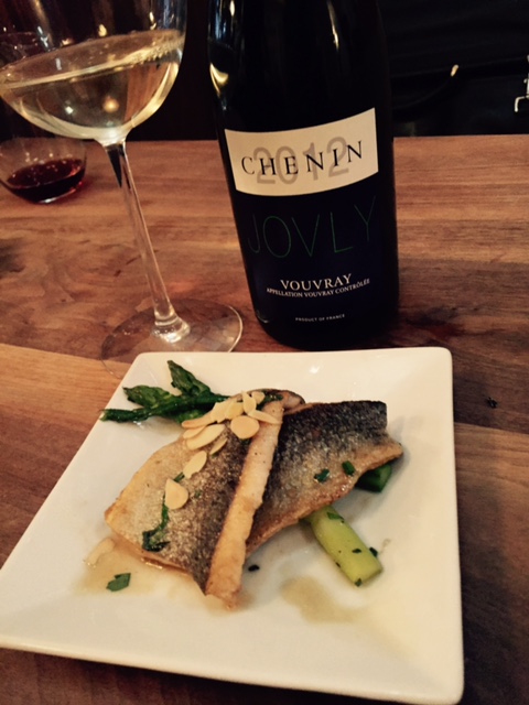 Black Trout Amandine with Vouvray.