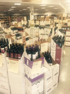 PLCB merchandizing 101--just stack it on boxes.