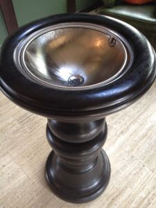 The coolest spitoon I have ever used--it came up to past my waist, and there was water running continuously...