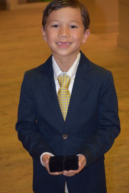 Just this past weekend, Sebastian was the ring bearer at his cousin's wedding.