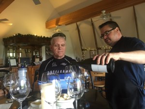 My cycling pal Ted, awaiting the next pour.