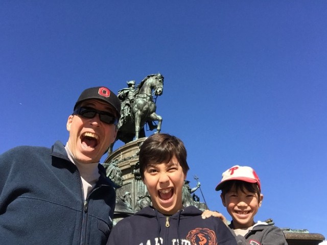 One of the many statues of George Washington in Philadelphia, this one at Eakins Oval across from the Philadelphia Museum of Art.