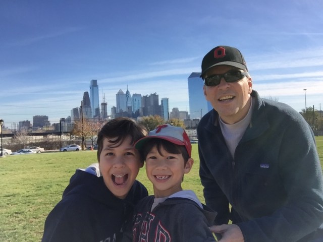 In West Philly, with perhaps the best view of the Philly skyline (Sebastian operating the XShot).