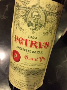 The wrinkled label and the less than overwhelming wine, gave me cause to ponder whether this was indeed a Pétrus (but my wife threw away the cork).