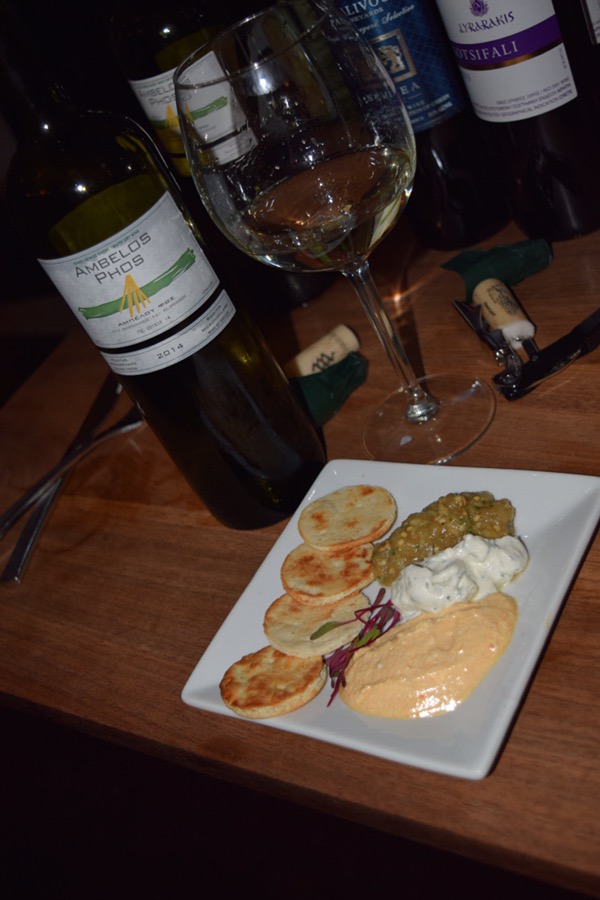 Course One with the 2014 Zacharias Ampelos Phos.