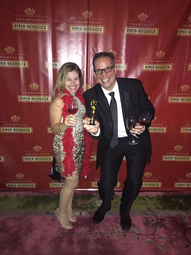 Walk the red carpet to an Oscars' party hosted by Terlato and Piper-Heidsieck .