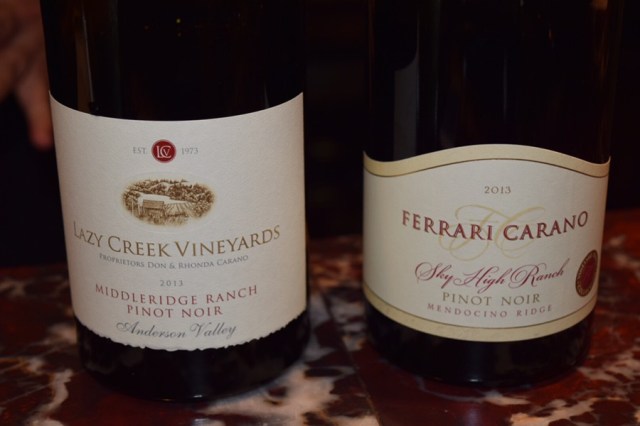 An hour drive through a crazy rain storm took me up to Mendocino County and a fantastic tasting at Ferrari-Carano's other winery, Lazy Creek.