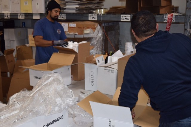 These guys are packing up the orders. They do it pretty much all day long.
