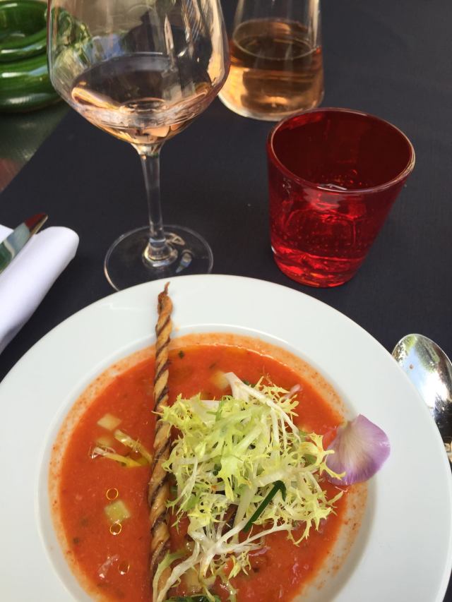 Gazpacho and a carafe of rosé. Ahhhh.