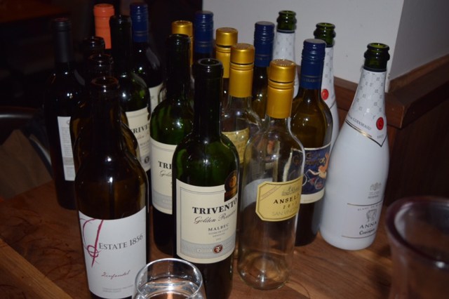 Lots of empty bottles.