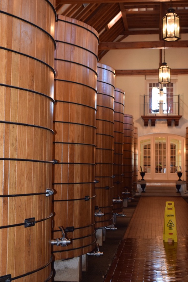 The large oak barrel room.