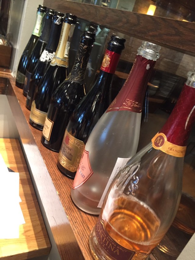 Just a few of the bottles of Franciacorta.